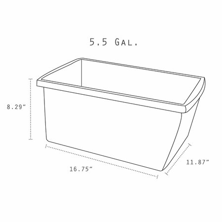 Storex Classroom Storage Bin, 5.5 Gallon, Green, 2PK 61485U06C